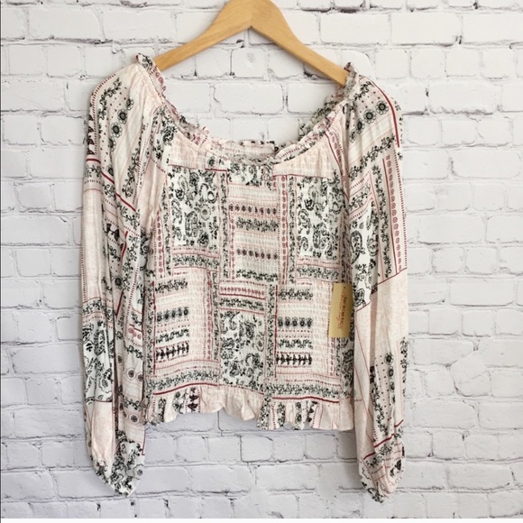 American Rag NWT Poet Sleeve blouse top x small - Picture 2 of 7